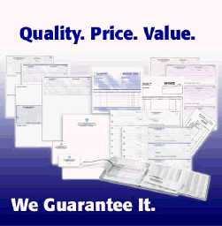 Array of printed forms; Quality, Price, Value.